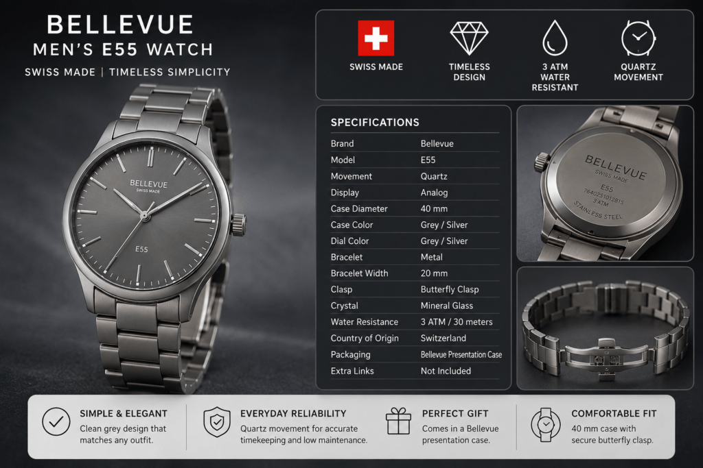 Bellevue Men’s E55 Watch: Complete Review and Buying Guide