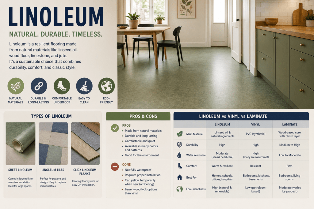 Linoleum: The Complete Guide to Choosing, Installing, and Caring for It