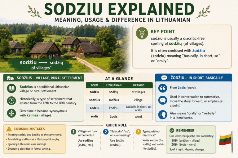 sodziu: Meaning, Correct Lithuanian Forms, and Usage